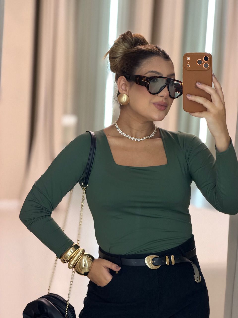 BLUSA AMANDA MANGA LONGA VERDE