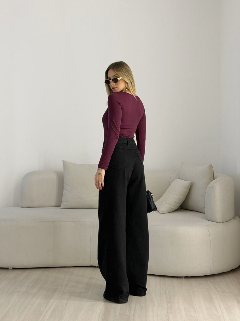 BLUSA AMANDA MANGA LONGA VINHO