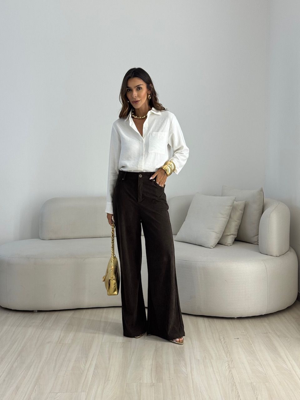 CALÇA MÁRCIA COTELÊ CAFÉ