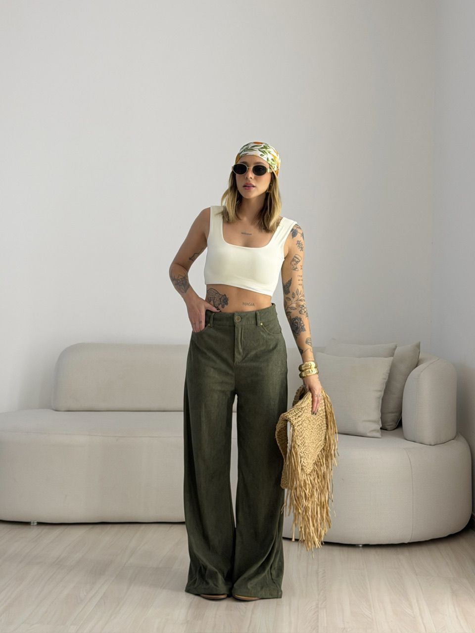 CALÇA MÁRCIA COTELÊ VERDE