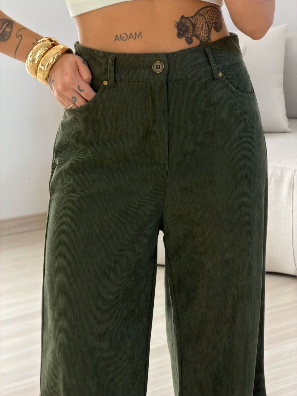 CALÇA MÁRCIA COTELÊ VERDE