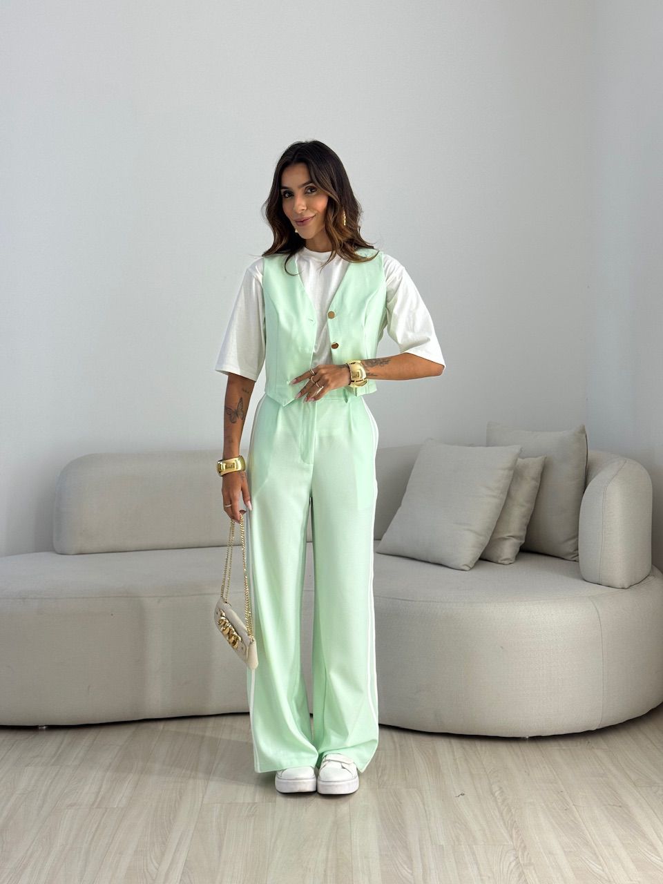 CONJUNTO KIARA LISTRAS BABY GREEN