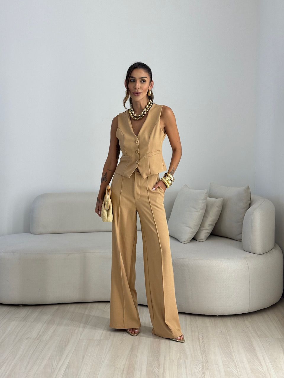 CONJUNTO LIZ ALFAIATARIA NUDE