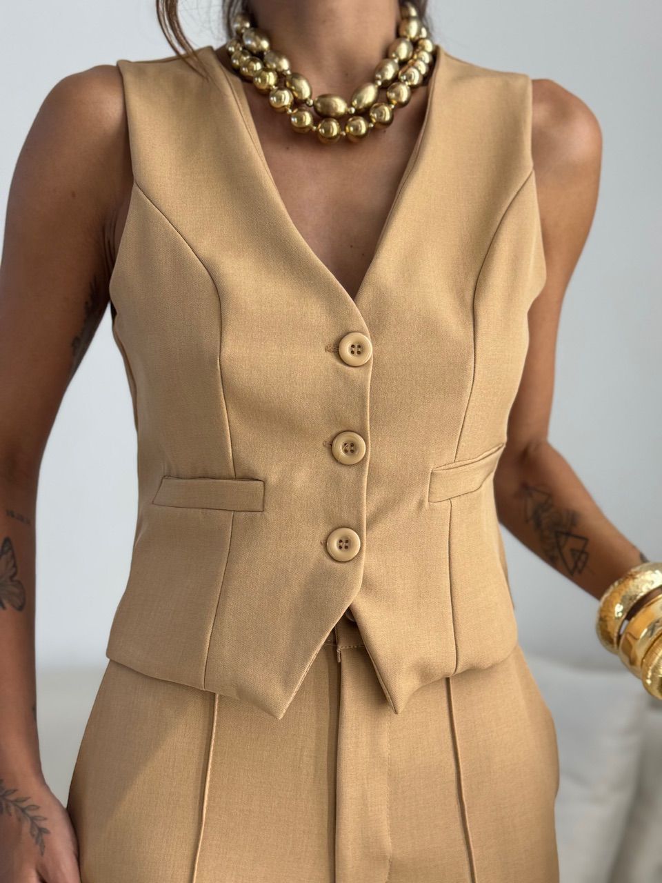 CONJUNTO LIZ ALFAIATARIA NUDE