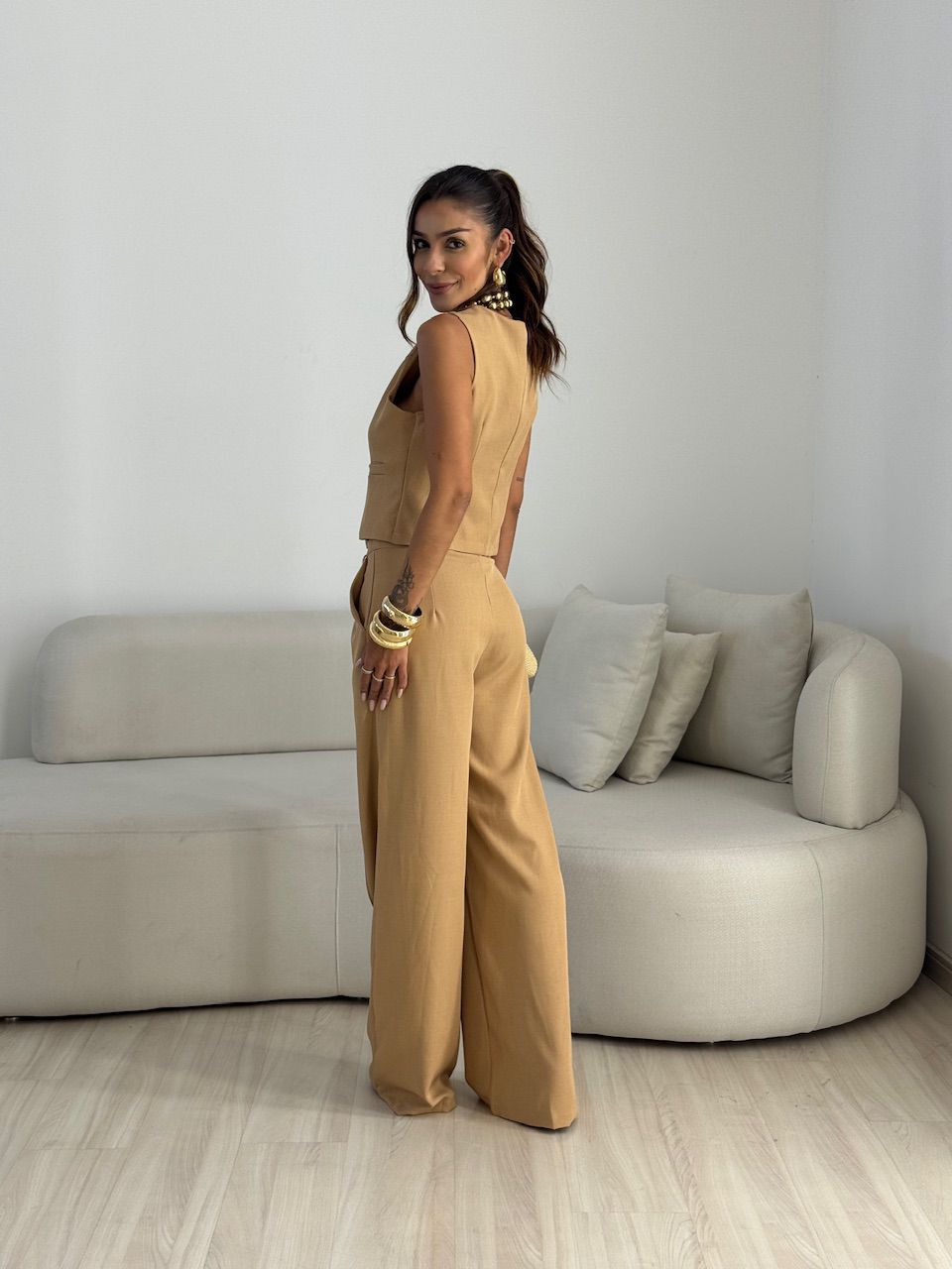 CONJUNTO LIZ ALFAIATARIA NUDE