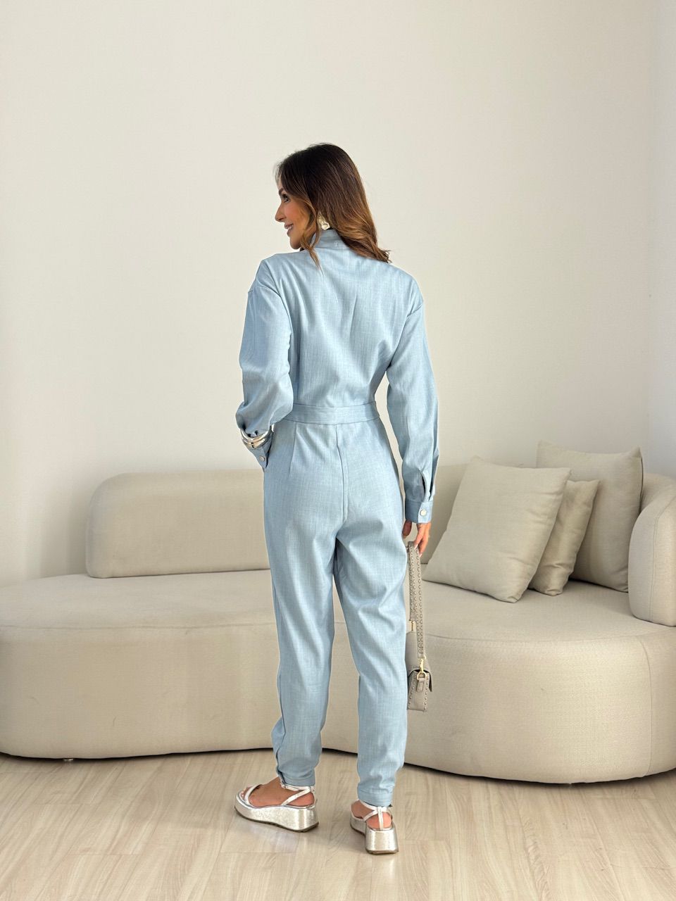 MACACÃO JÉSSICA ZÍPER AZUL