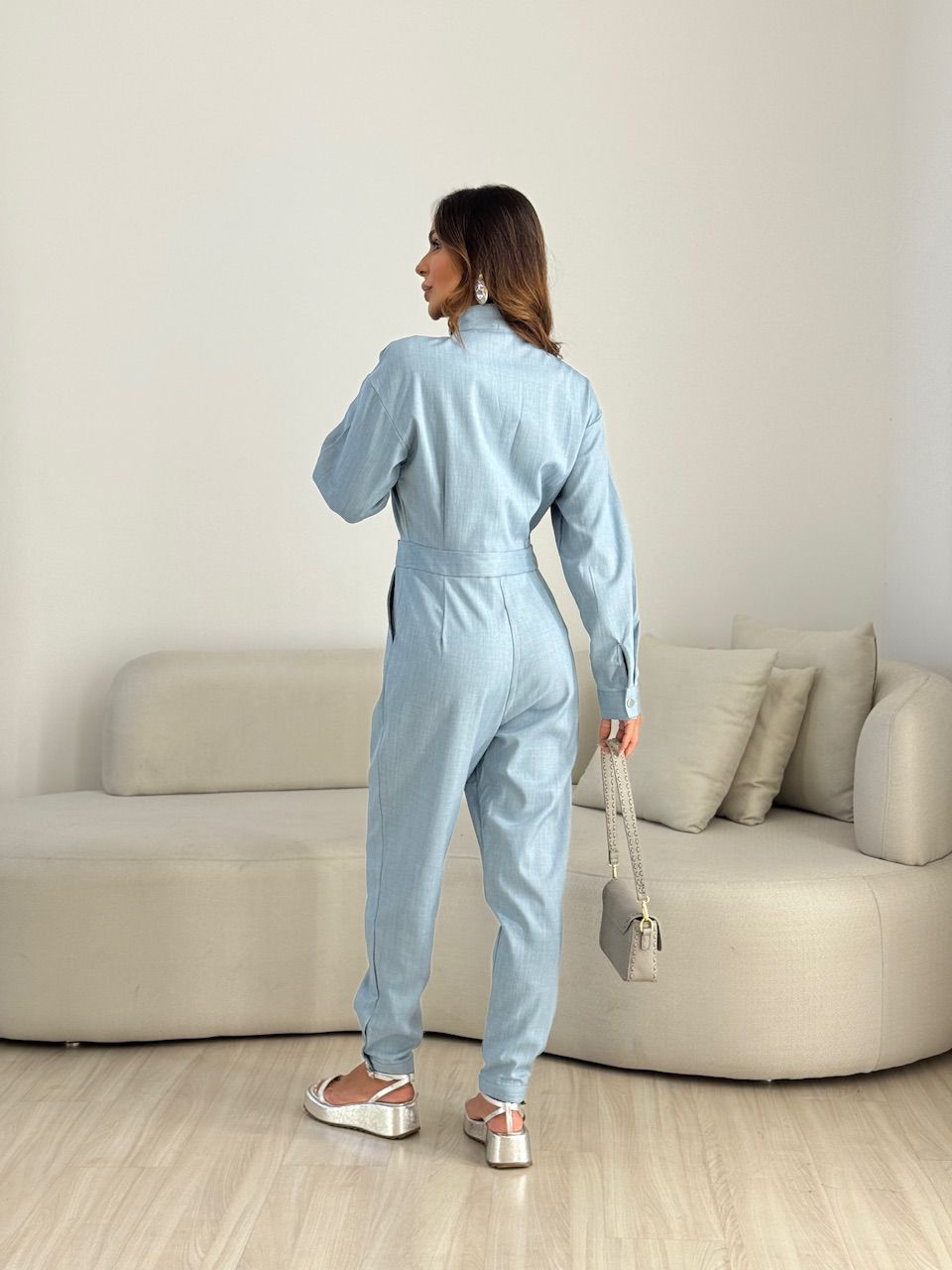 MACACÃO JÉSSICA ZÍPER AZUL