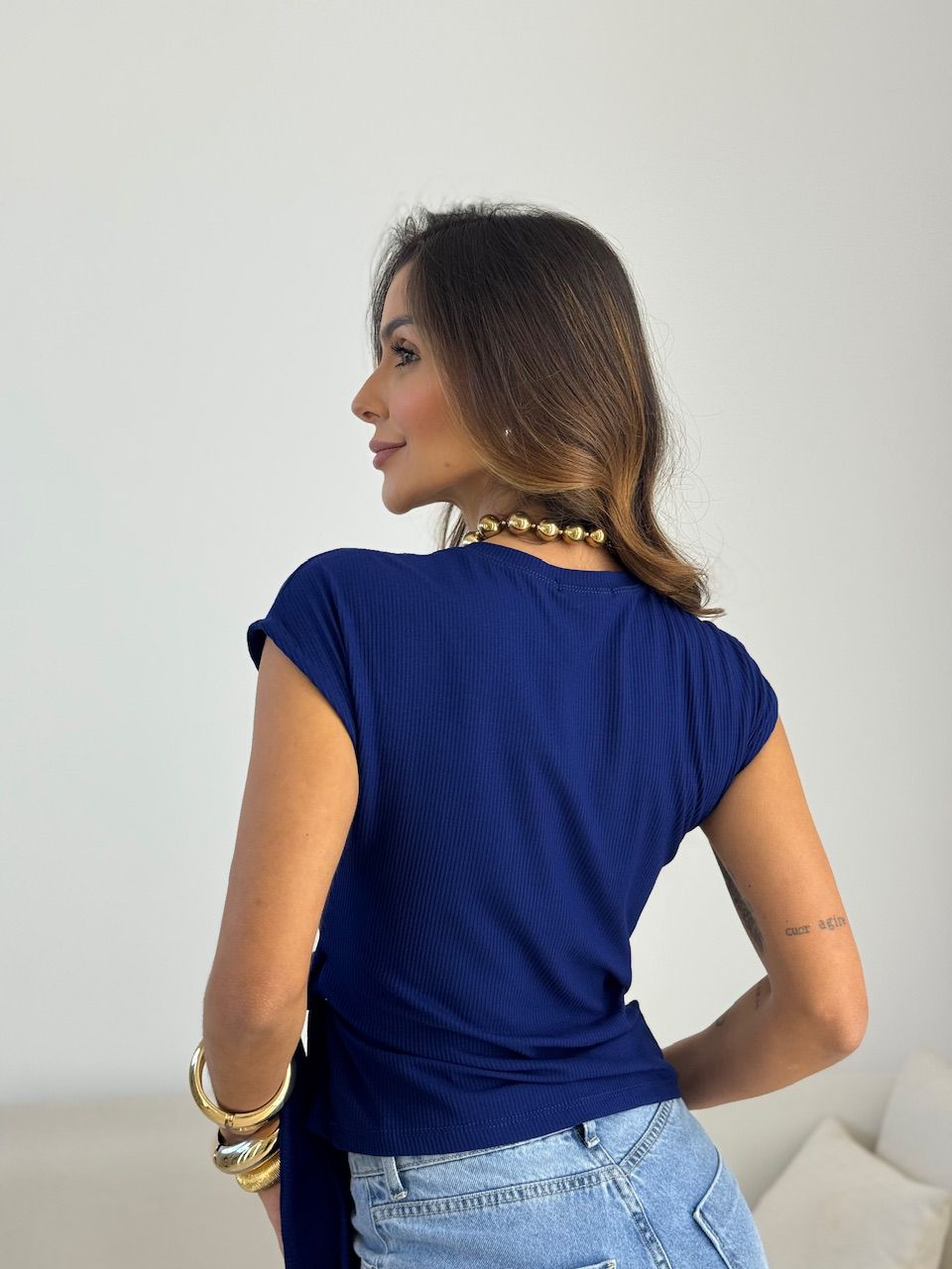 BLUSA SOLANGE AMARRAÇÃO MARINHO