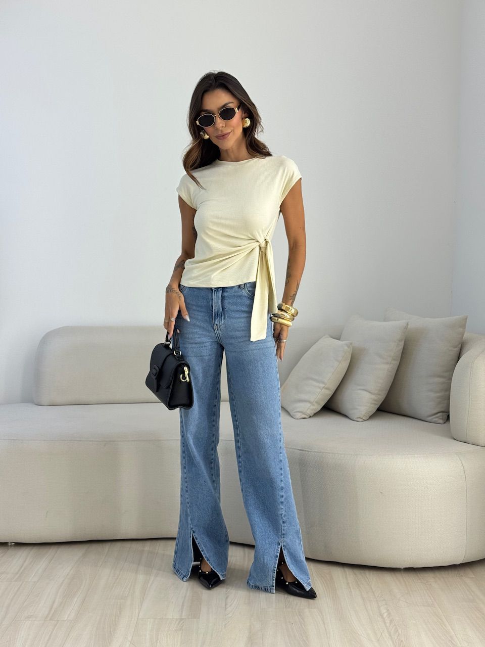 BLUSA SOLANGE AMARRAÇÃO CREME