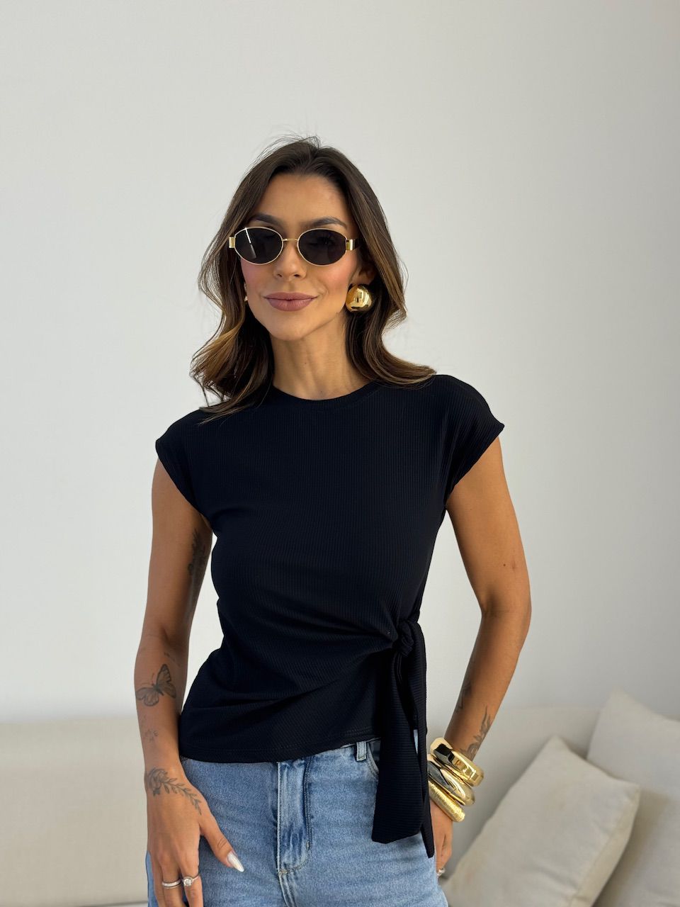 BLUSA SOLANGE AMARRAÇÃO PRETA