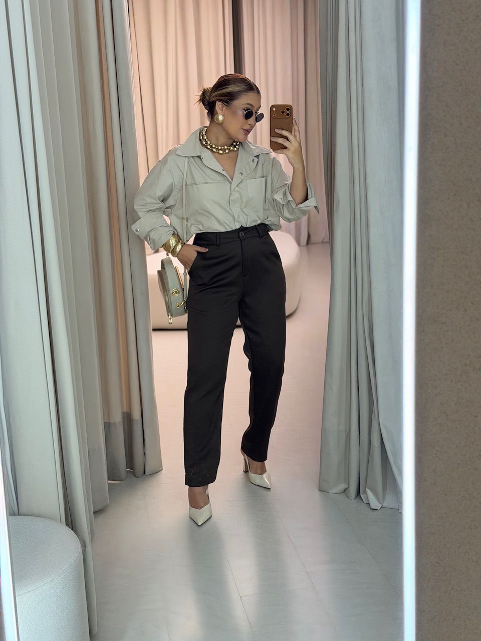 CALÇA ALICE ALFAIATARIA CAFÉ