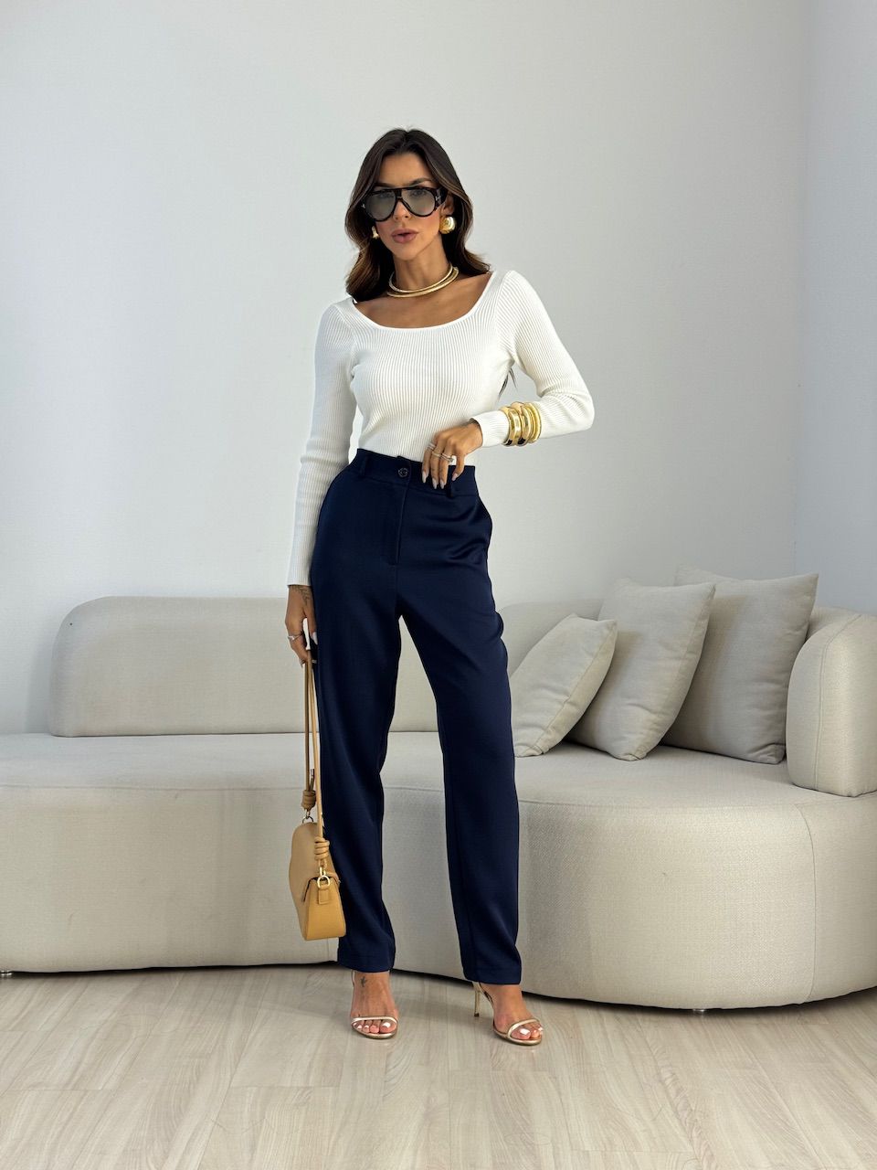 CALÇA ALICE ALFAIATARIA MARINHO