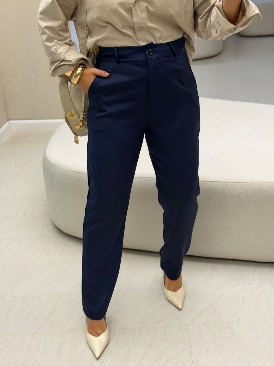 CALÇA ALICE ALFAIATARIA MARINHO - 0075580055 - CAROLLA FERRARO