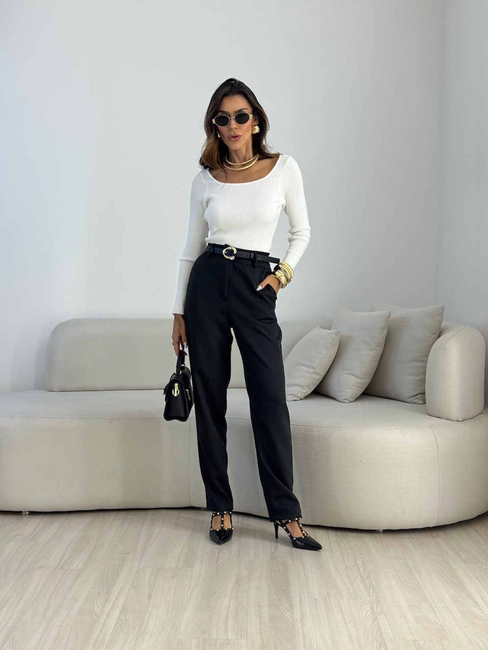 CALÇA ALICE ALFAIATARIA PRETA