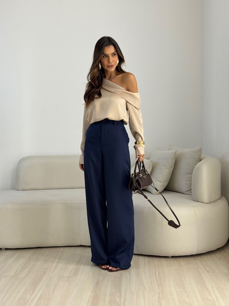 CALÇA ANA JULIA PANTALONA MARINHO