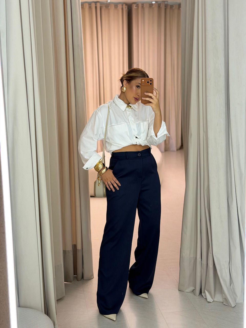 CALÇA ANA JULIA PANTALONA MARINHO