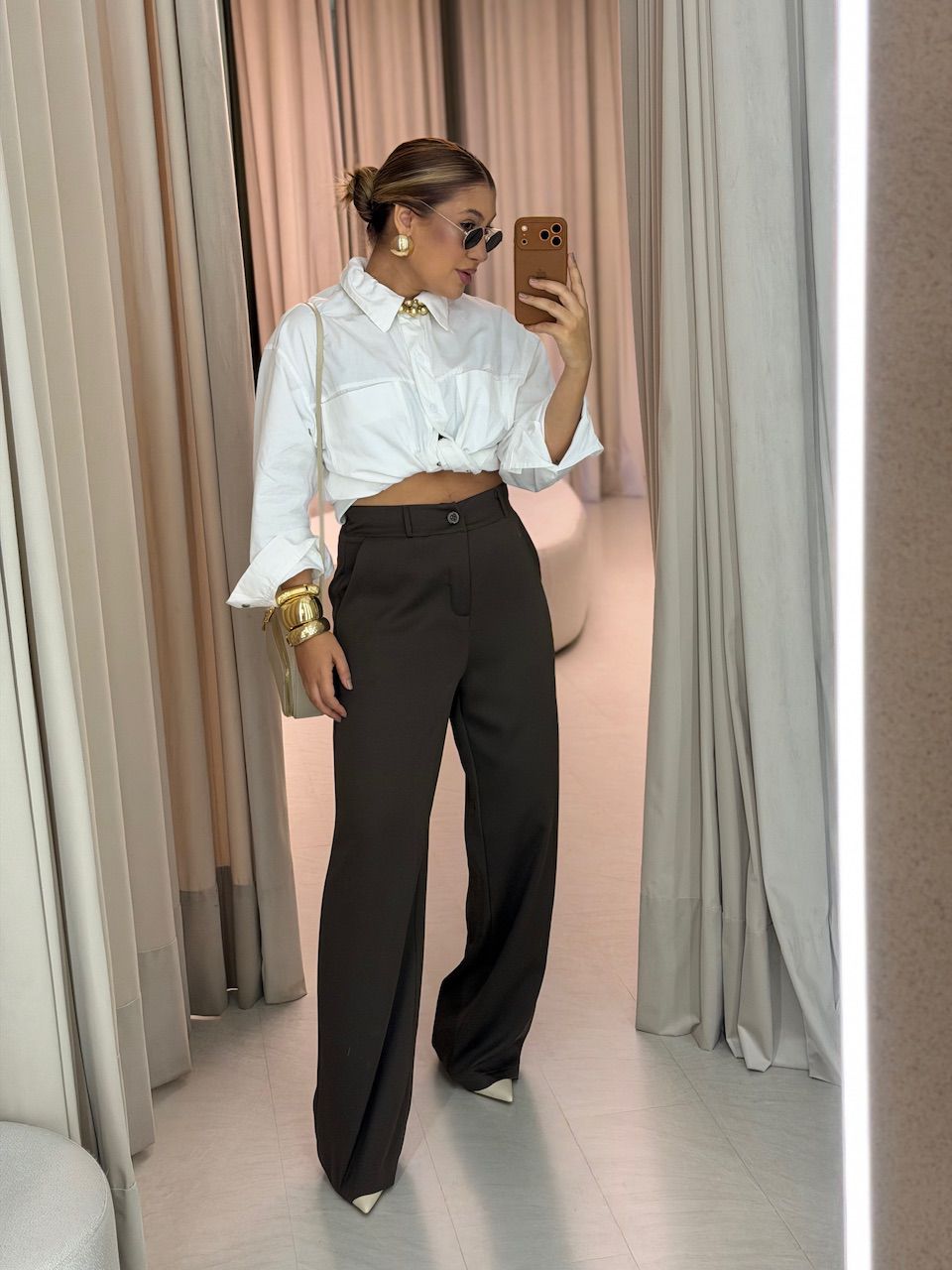 CALÇA ANA JULIA PANTALONA CAFÉ