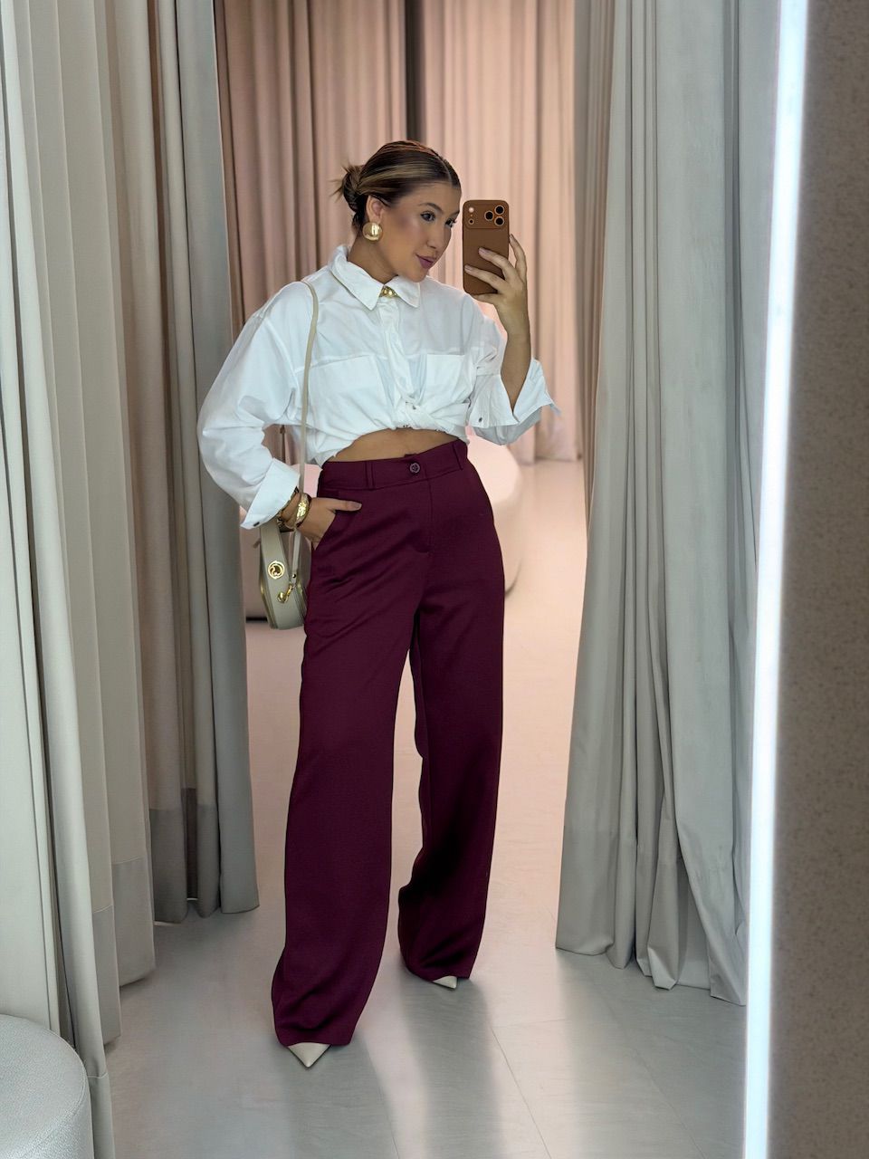CALÇA ANA JULIA PANTALONA VINHO