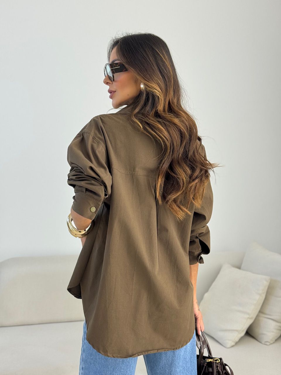 CAMISA GABI OVER MARROM