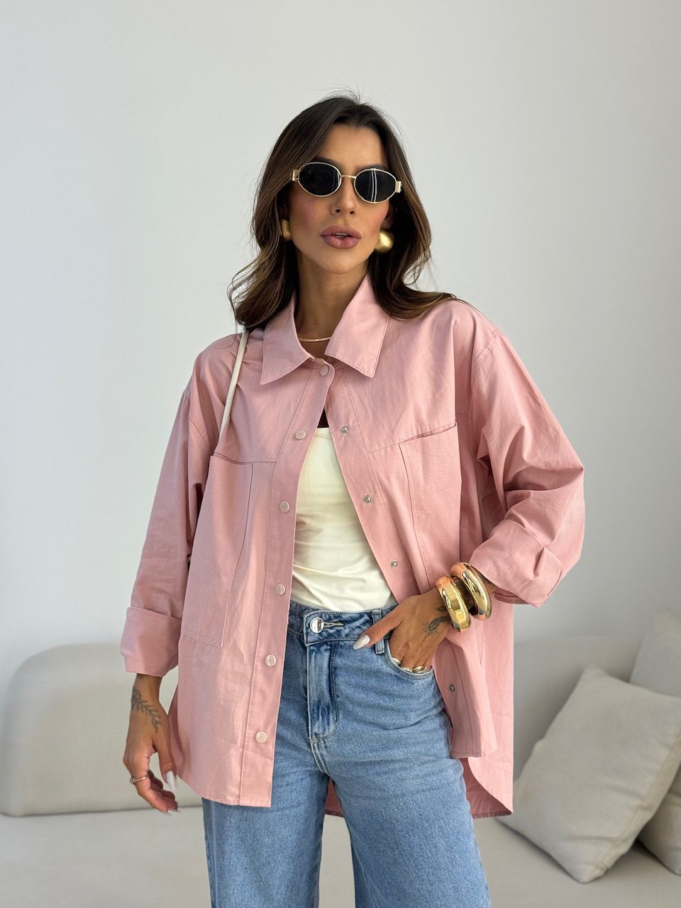 CAMISA GABI OVER ROSA