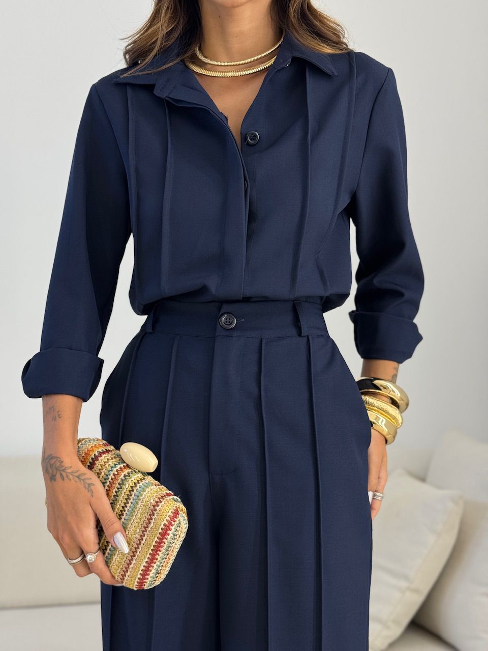 CONJUNTO VALENTINA CAMISA CALÇA MARINHO