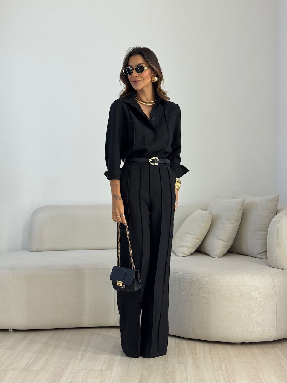 CONJUNTO VALENTINA CAMISA CALÇA PRETO