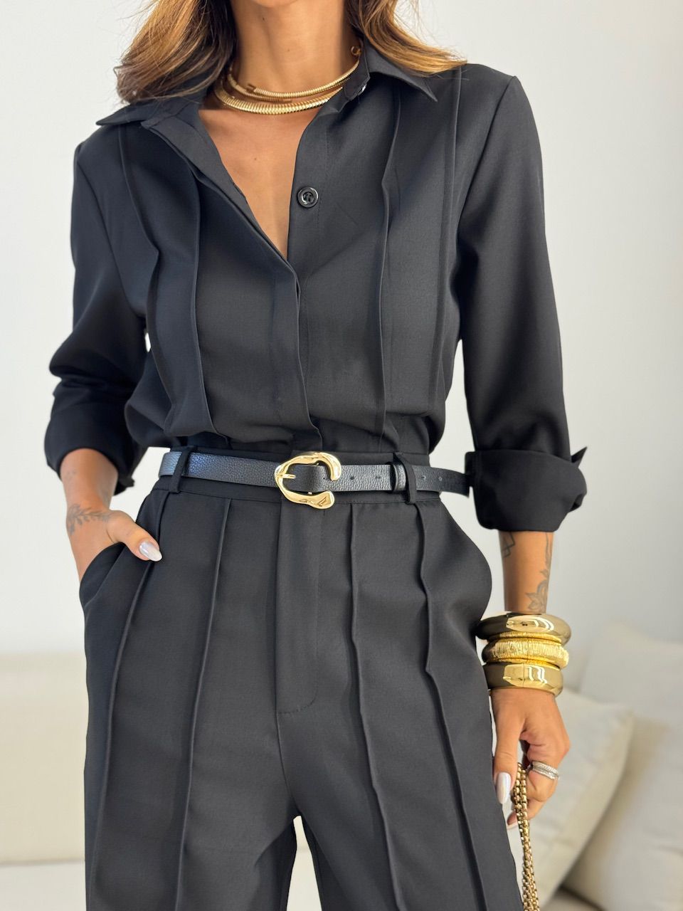 CONJUNTO VALENTINA CAMISA CALÇA PRETO