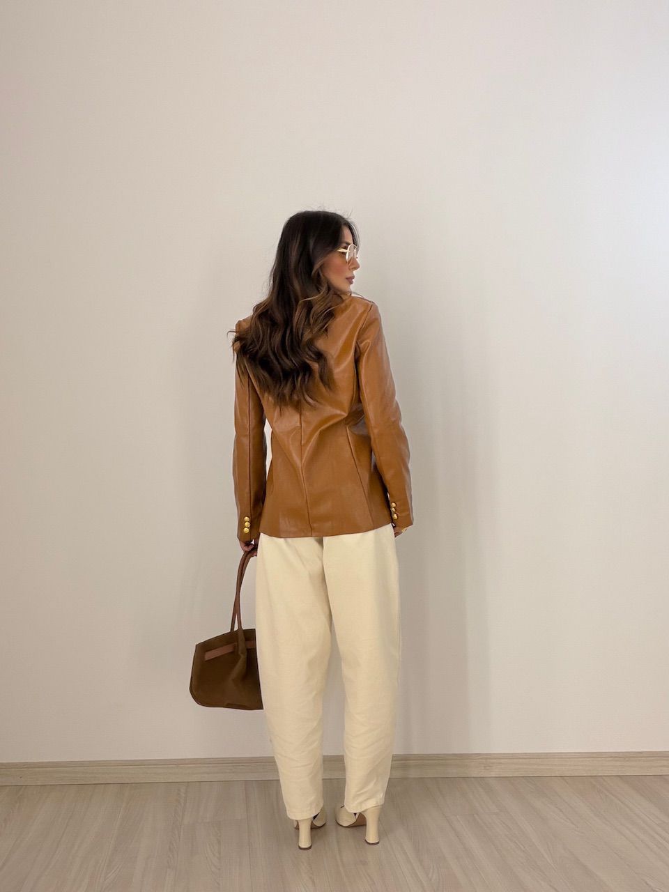 BLAZER BÁRBARA PU CARAMELO