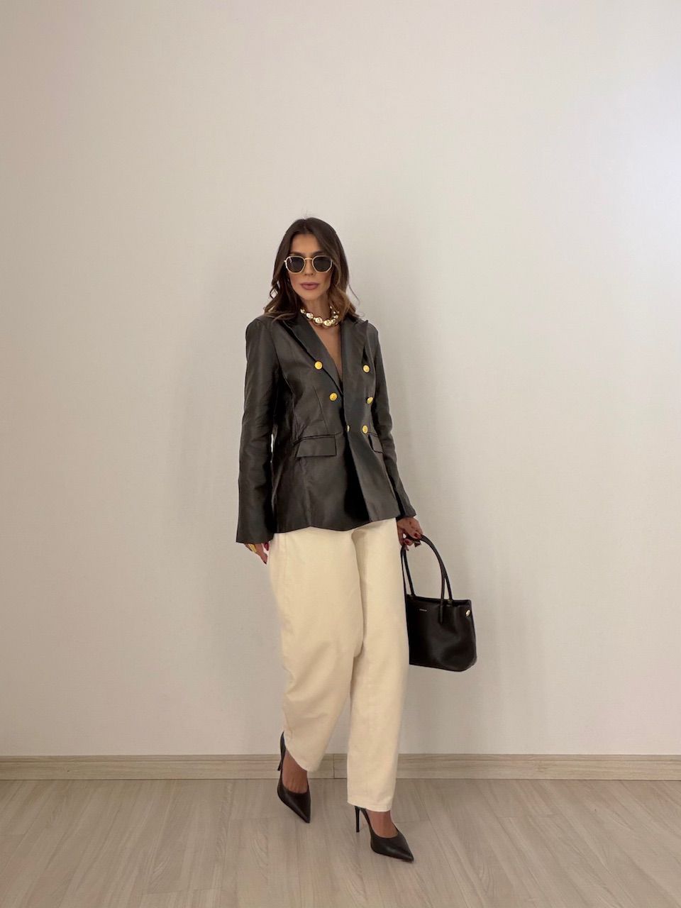 BLAZER BÁRBARA PU PRETO