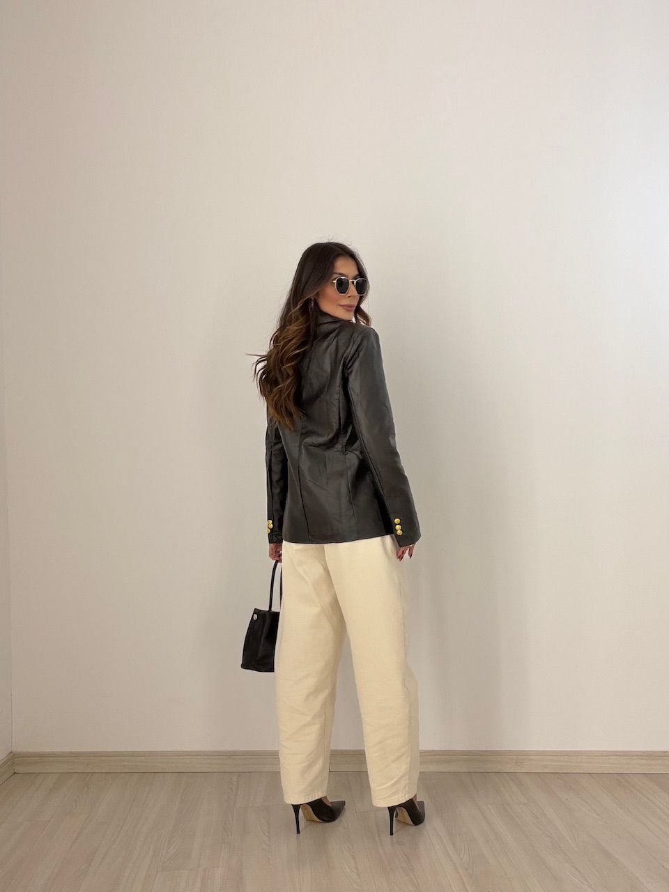 BLAZER BÁRBARA PU PRETO