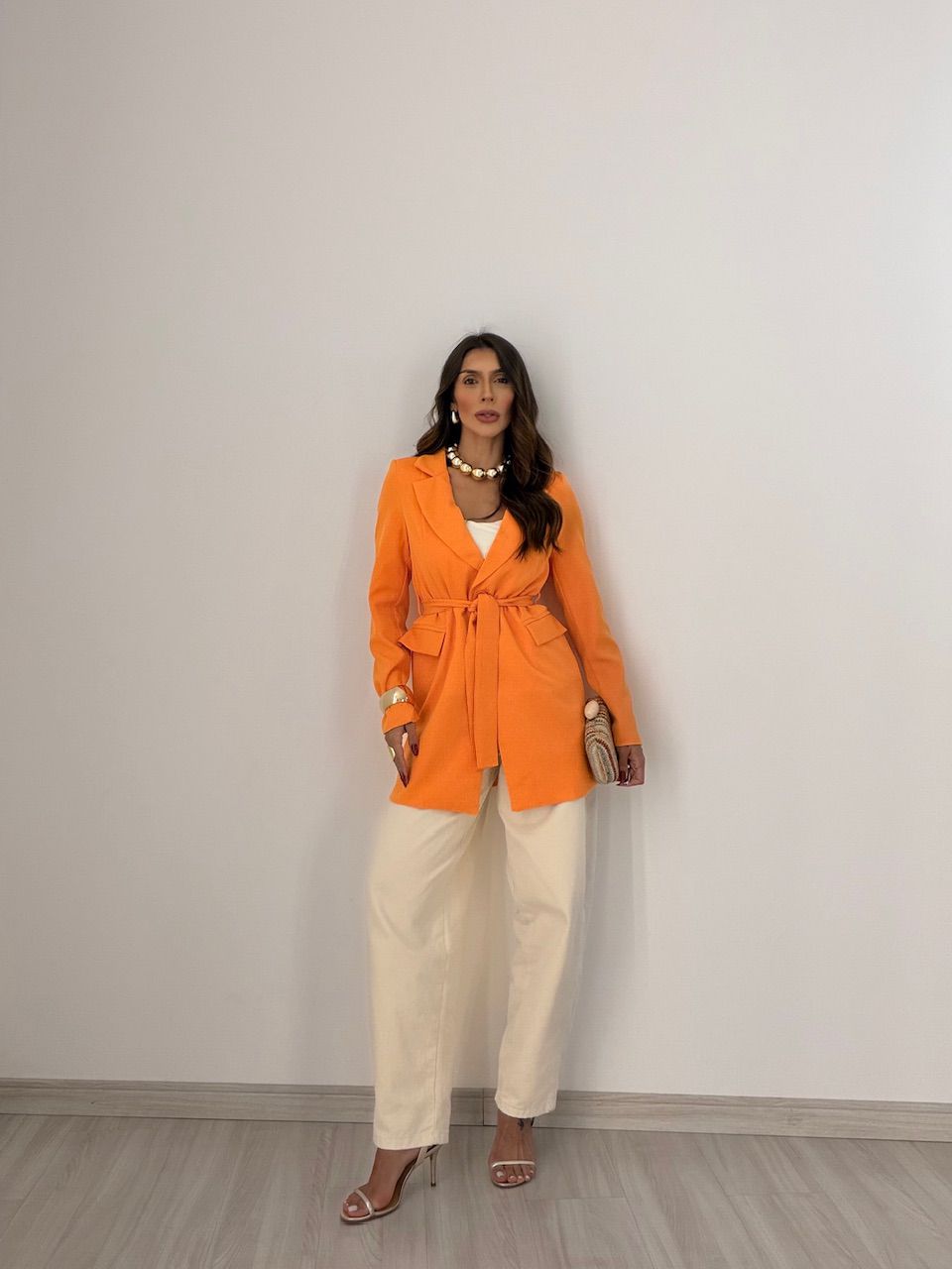 BLAZER MOANA FORRADO LARANJA