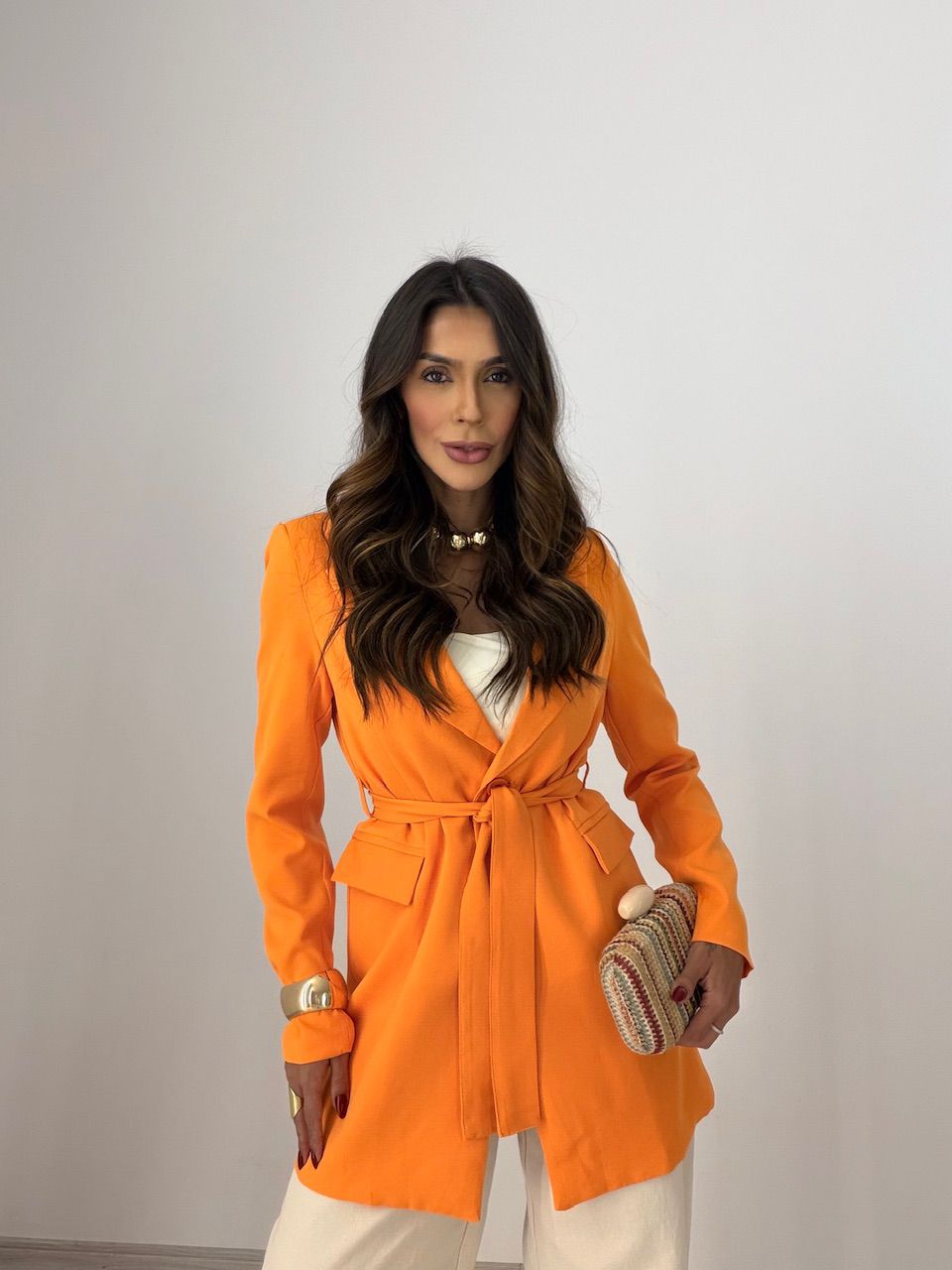 BLAZER MOANA FORRADO LARANJA