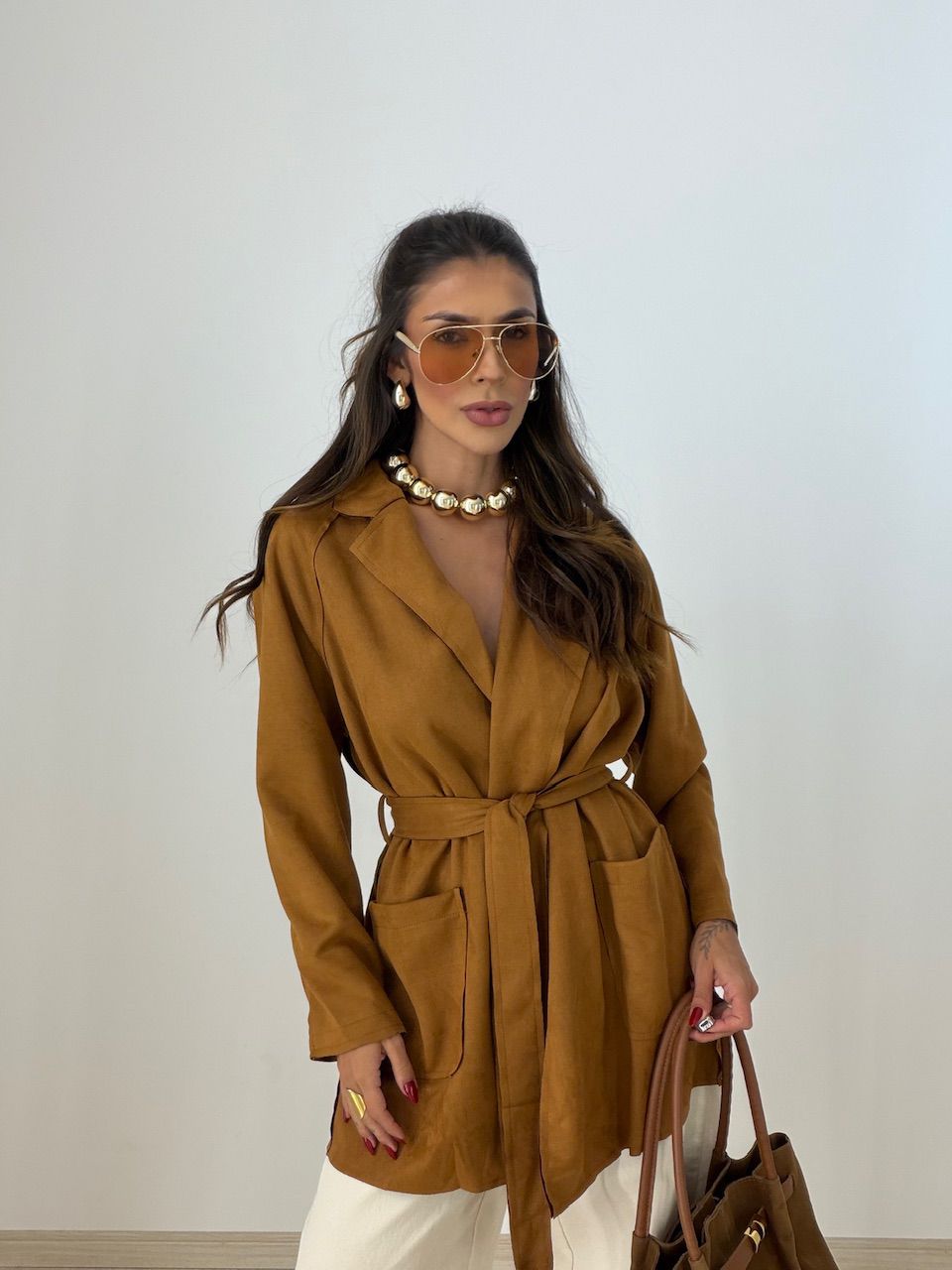 CASACO HELENA CHAMOIS MOSTARDA