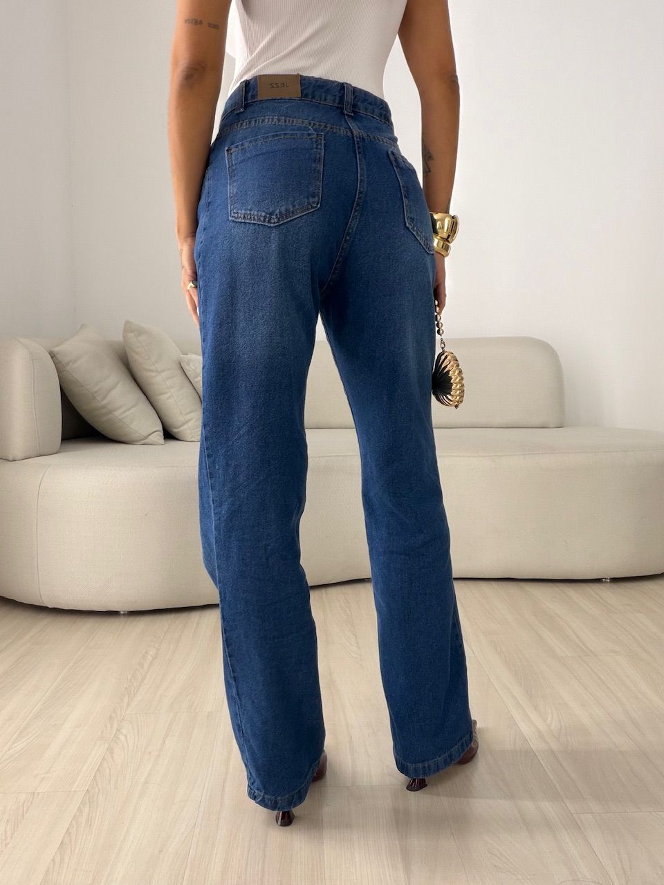 CALÇA SARA RETA JEANS ESCURO
