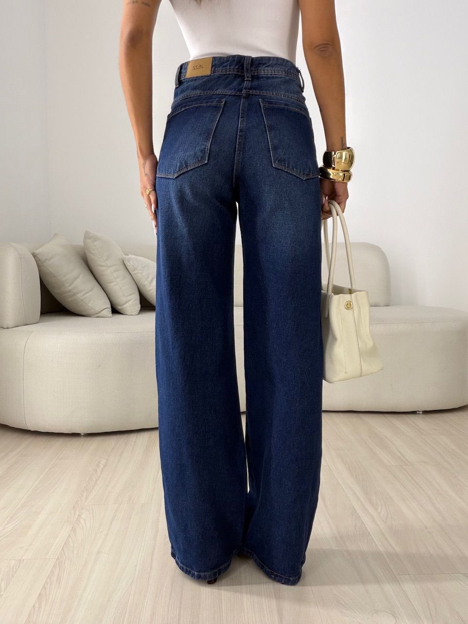 CALÇA VERÔNICA WIDE LEG JEANS ESCURO