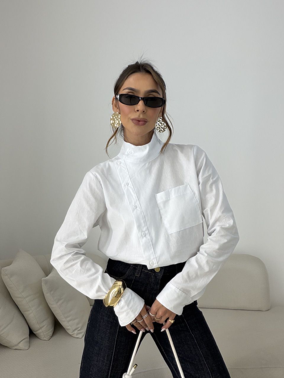 CAMISA AGATHA BÁSICA OFF - 0078580048 - CAROLLA FERRARO