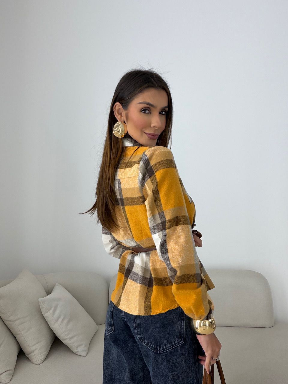 CAMISA SOLANGE XADREZ AMARELA