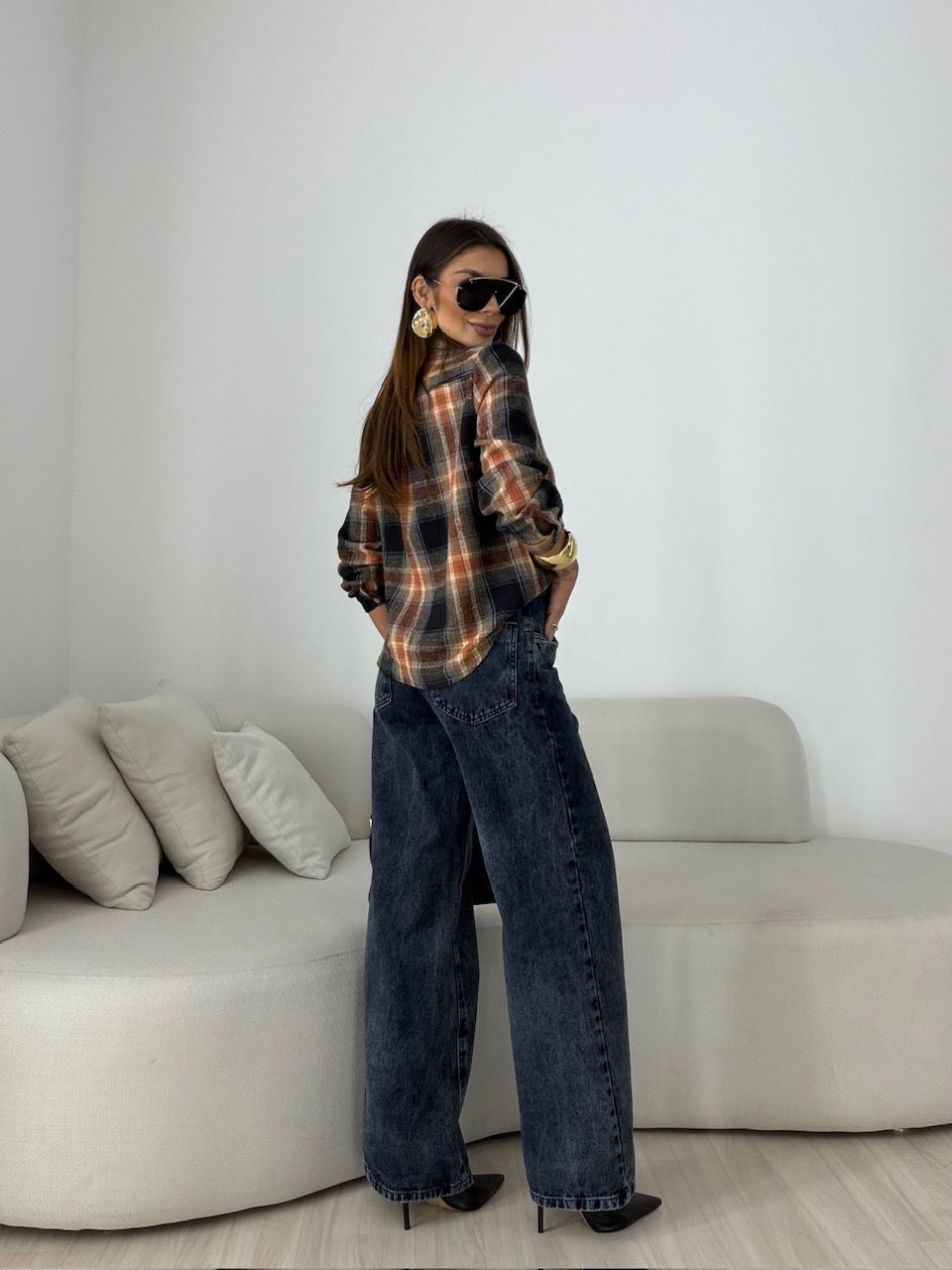 CAMISA SOLANGE XADREZ MARROM