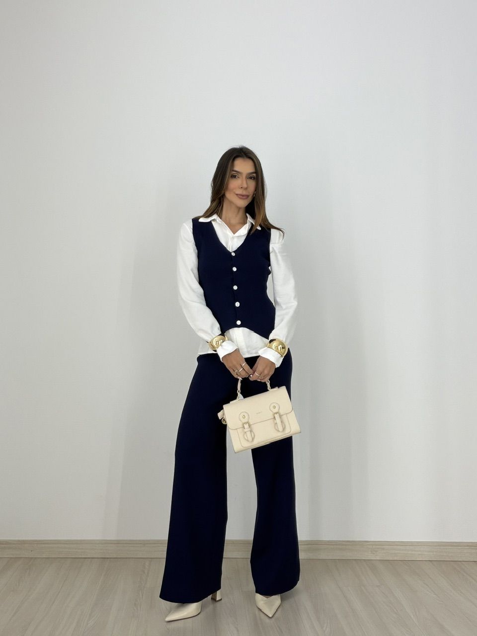 CONJUNTO LIA TRICOT MARINHO - 0078610055 - CAROLLA FERRARO