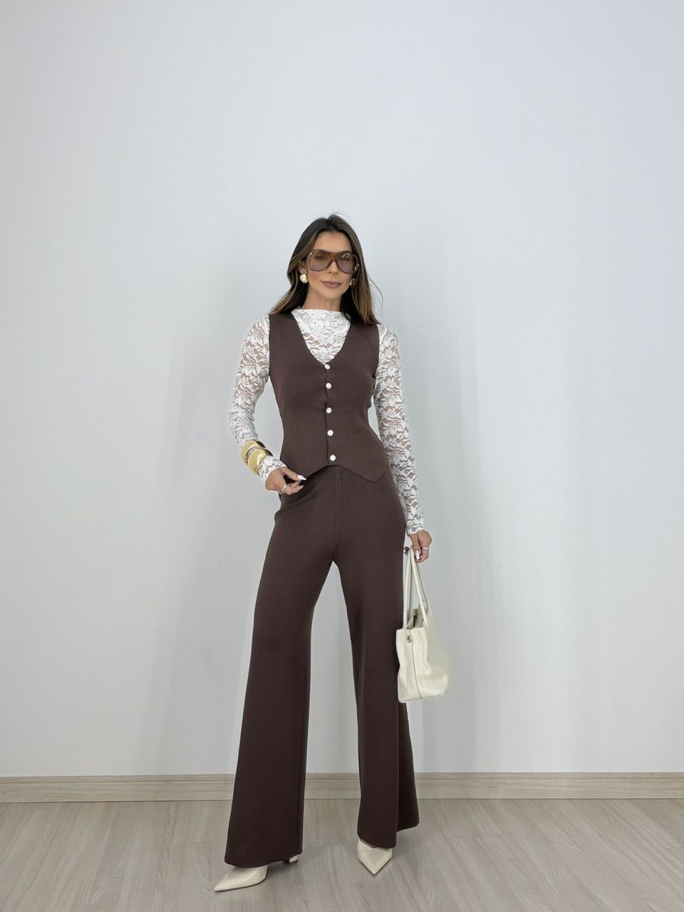 CONJUNTO LIA TRICOT CAFÉ - 0078610160 - CAROLLA FERRARO