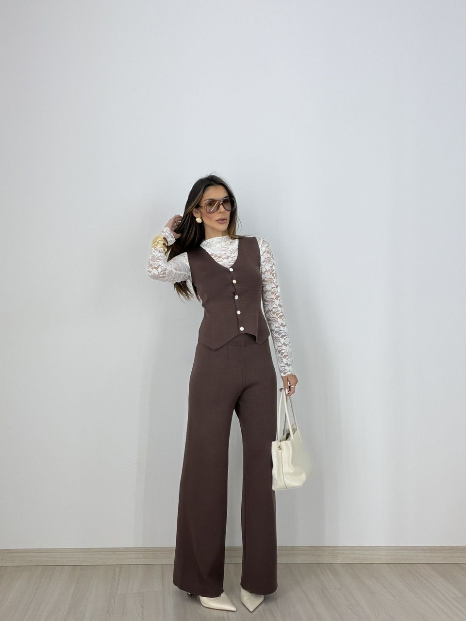 CONJUNTO LIA TRICOT CAFÉ