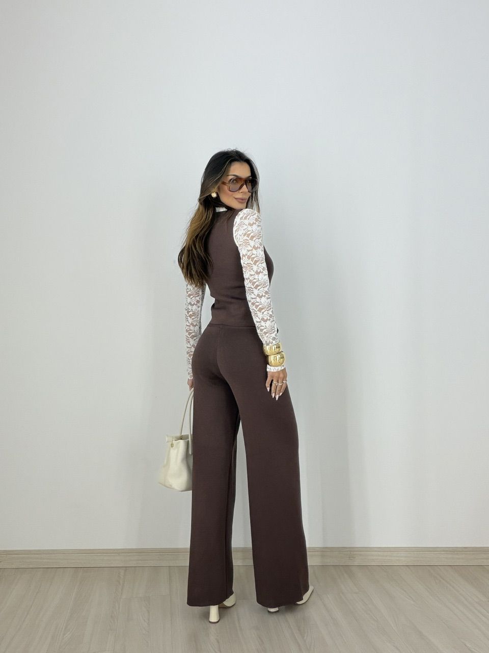 CONJUNTO LIA TRICOT CAFÉ