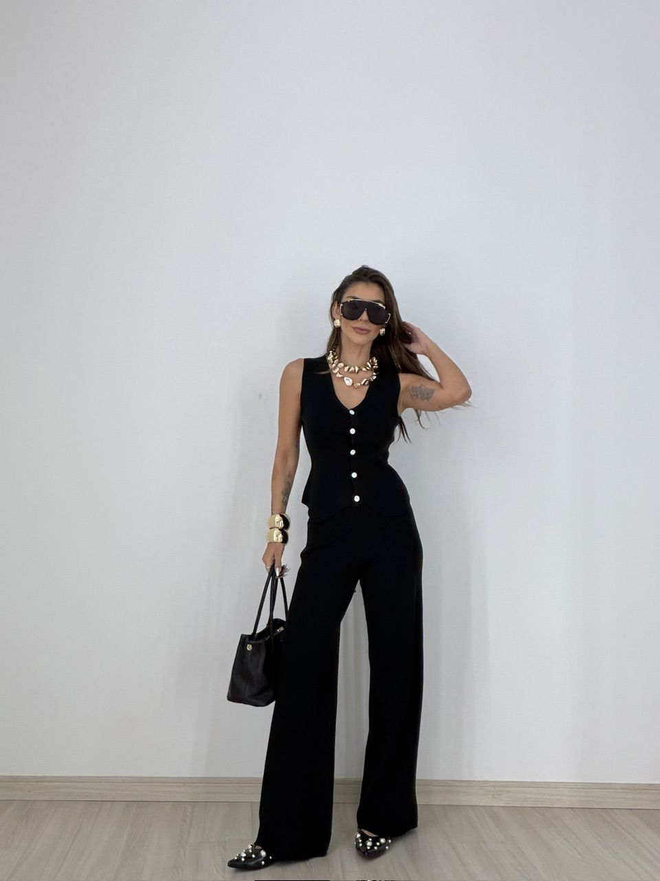 CONJUNTO LIA TRICOT PRETO