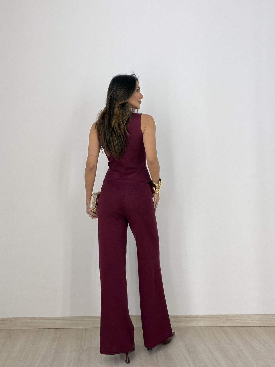 CONJUNTO LIA TRICOT VINHO