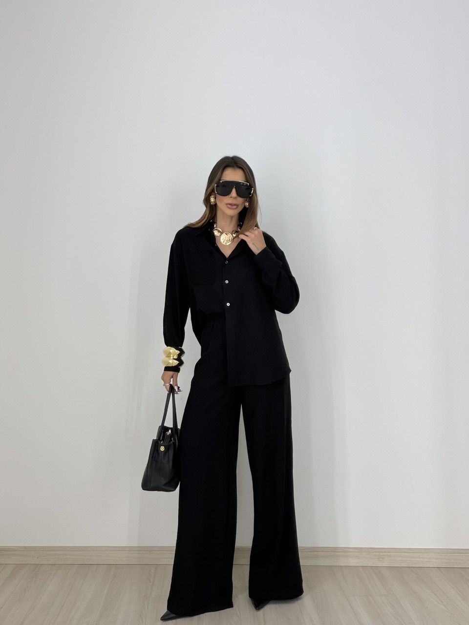 CONJUNTO LILIANE CAMISA CALÇA PRETO