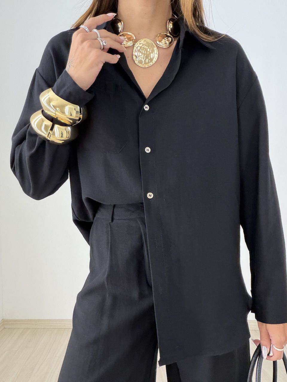 CONJUNTO LILIANE CAMISA CALÇA PRETO