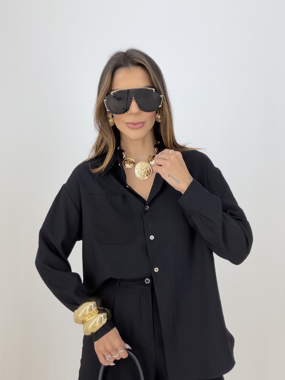 CONJUNTO LILIANE CAMISA CALÇA PRETO