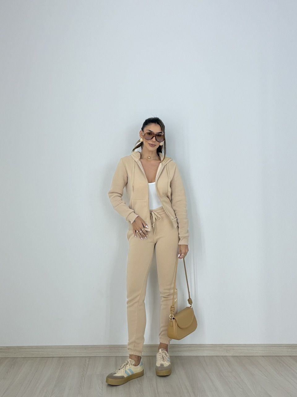 CONJUNTO ROSE MOLETOM AREIA - 0078510110 - CAROLLA FERRARO