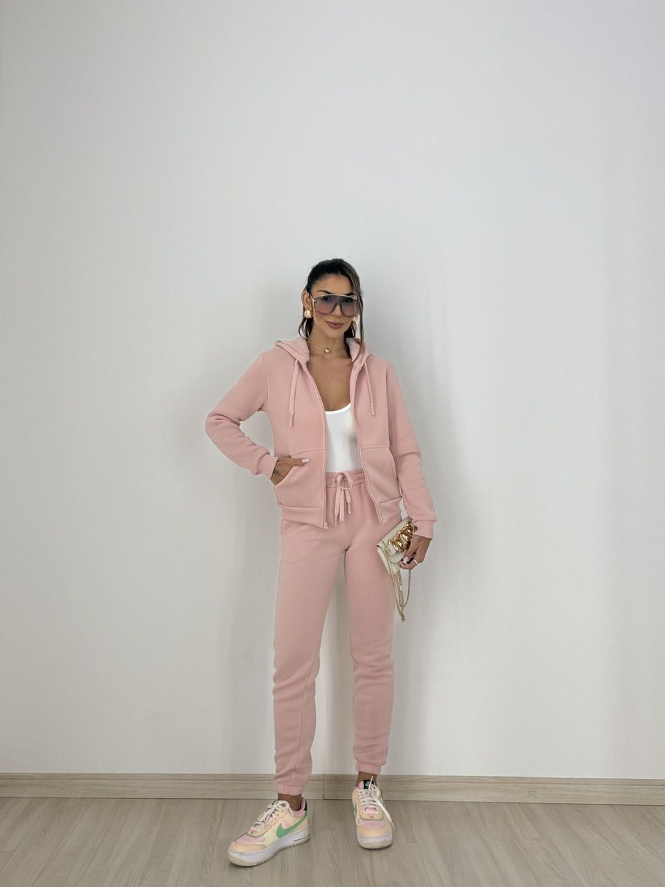 CONJUNTO ROSE MOLETOM ROSA