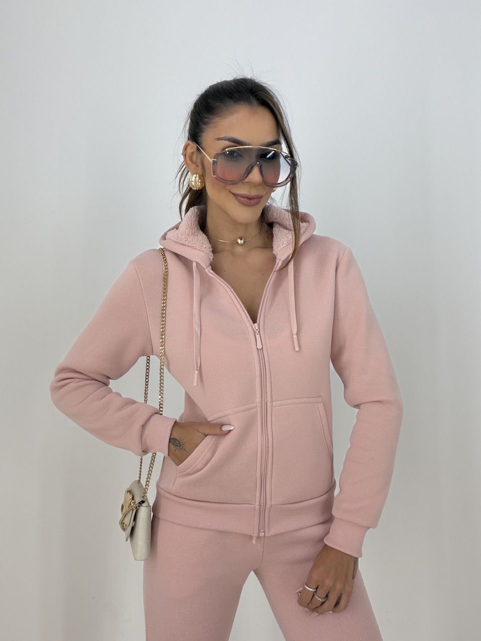 CONJUNTO ROSE MOLETOM ROSA